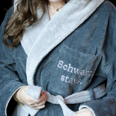 Bademantel dunkelgrau - Größe XL 1